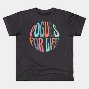 pogues for life groovy retro font DARK (outer banks, obx) Kids T-Shirt